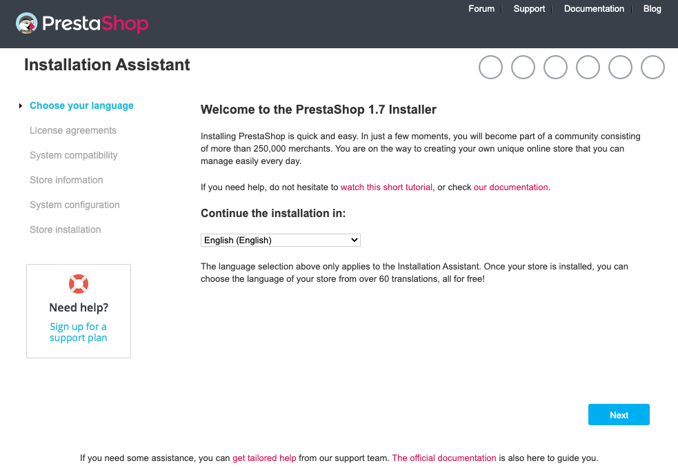PrestaShop Installer