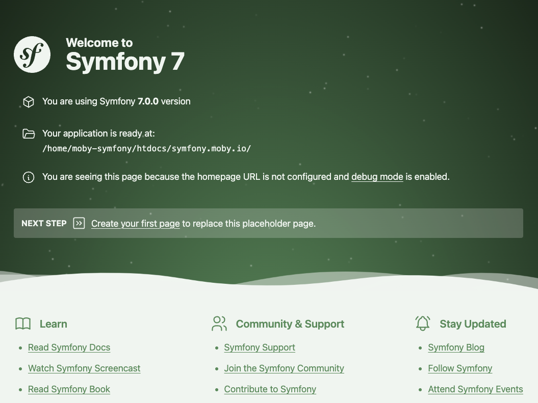 Welcome to Symfony Site