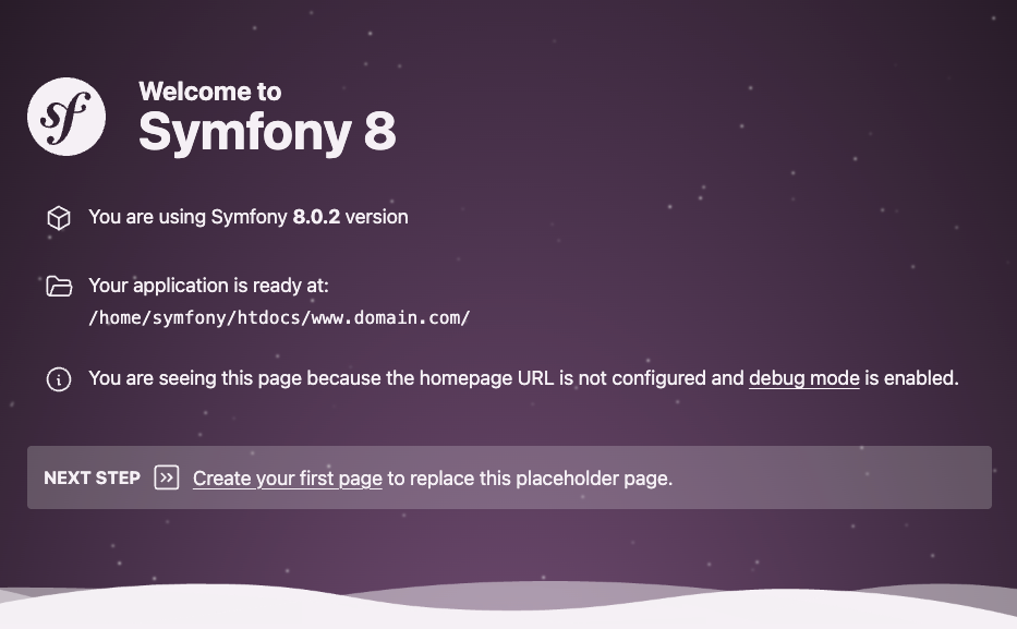 Welcome to Symfony Site