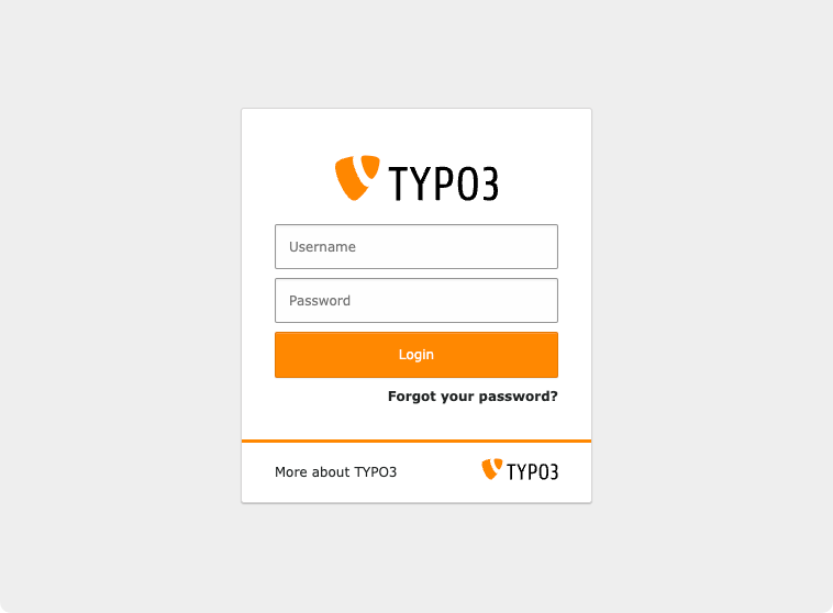 TYPO3 Installed